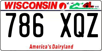 WI license plate 786XQZ