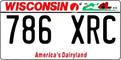 WI license plate 786XRC