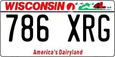 WI license plate 786XRG