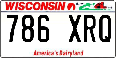 WI license plate 786XRQ