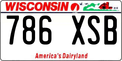 WI license plate 786XSB