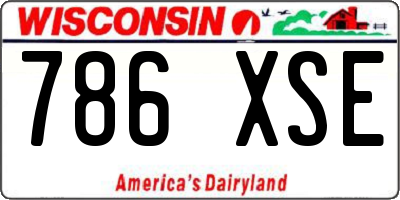 WI license plate 786XSE