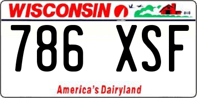 WI license plate 786XSF