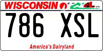 WI license plate 786XSL