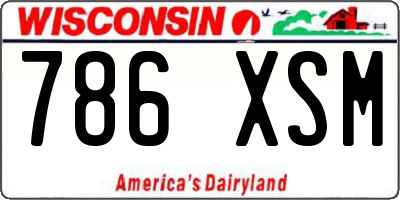 WI license plate 786XSM