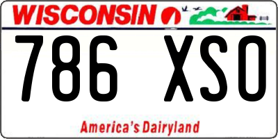 WI license plate 786XSO