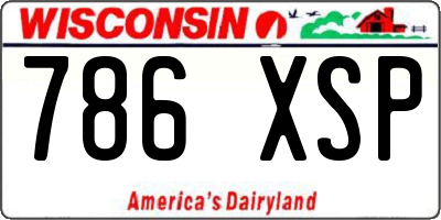 WI license plate 786XSP