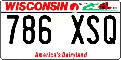 WI license plate 786XSQ