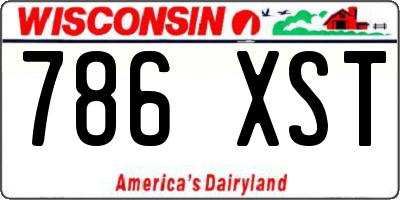 WI license plate 786XST
