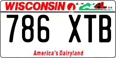 WI license plate 786XTB