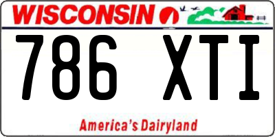 WI license plate 786XTI
