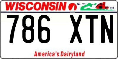 WI license plate 786XTN