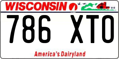 WI license plate 786XTO