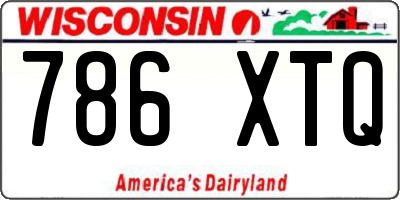 WI license plate 786XTQ