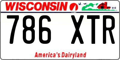 WI license plate 786XTR