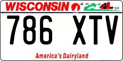 WI license plate 786XTV
