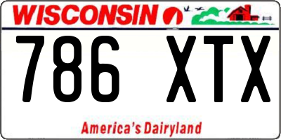 WI license plate 786XTX