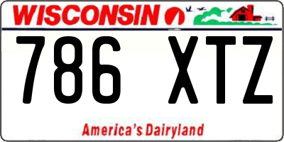 WI license plate 786XTZ
