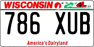 WI license plate 786XUB