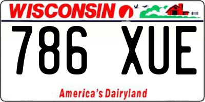 WI license plate 786XUE