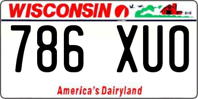 WI license plate 786XUO
