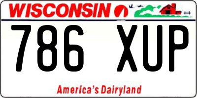 WI license plate 786XUP