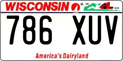 WI license plate 786XUV