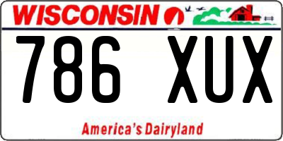 WI license plate 786XUX