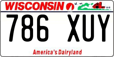 WI license plate 786XUY