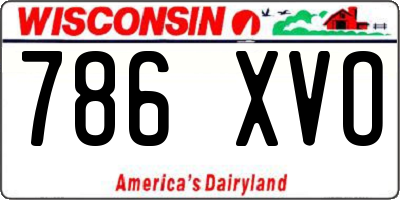 WI license plate 786XVO