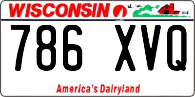 WI license plate 786XVQ