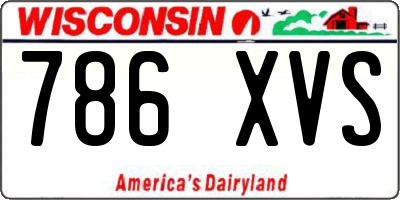 WI license plate 786XVS