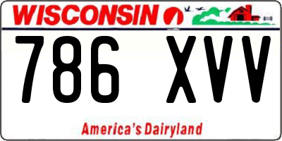 WI license plate 786XVV