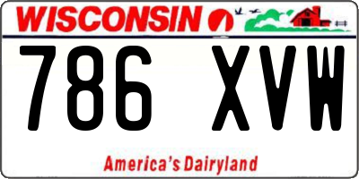 WI license plate 786XVW
