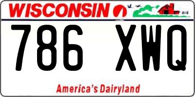 WI license plate 786XWQ