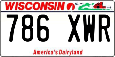 WI license plate 786XWR