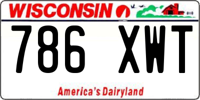 WI license plate 786XWT