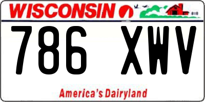WI license plate 786XWV