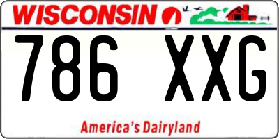 WI license plate 786XXG