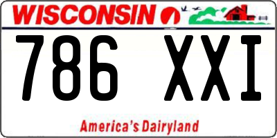 WI license plate 786XXI
