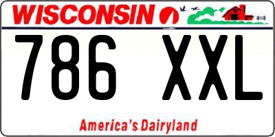 WI license plate 786XXL
