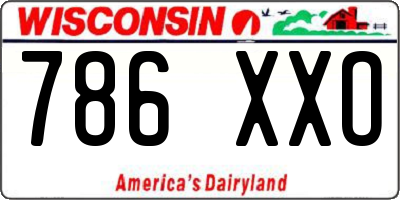 WI license plate 786XXO