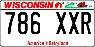 WI license plate 786XXR