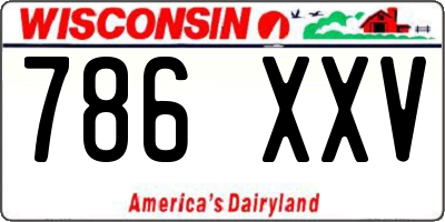 WI license plate 786XXV