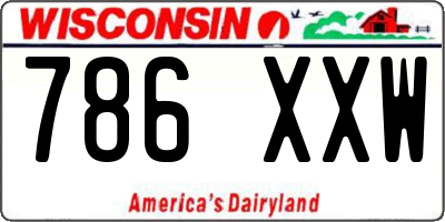 WI license plate 786XXW