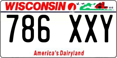 WI license plate 786XXY