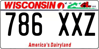WI license plate 786XXZ
