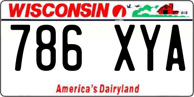 WI license plate 786XYA