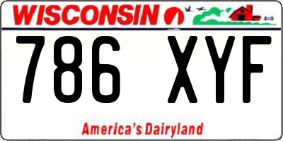 WI license plate 786XYF