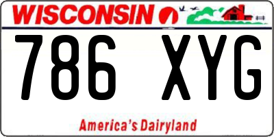 WI license plate 786XYG